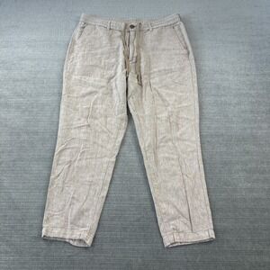 Banana Republic Linen Blend Pants Mens 34x25 Beige Athletic Fit Beach Resort